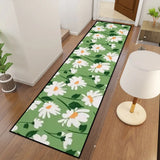 Retro 70s Margariths Runner – Midcentury Green White Floral Multi Sizes Rug - retro runner
