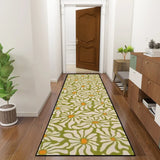 Retro 70s Midcentury Daisy Runner Rug | Multiple Sizes Non-Slip Polyester - 24’’x72’’ - retro runner