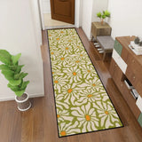Retro 70s Midcentury Daisy Runner Rug | Multiple Sizes Non-Slip Polyester - retro runner