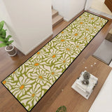 Retro 70s Midcentury Daisy Runner Rug | Multiple Sizes Non-Slip Polyester - retro runner