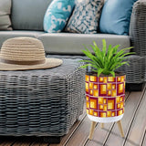 Retro 70s Midcentury Flower Pot - Scandi Style Plant Pot with Wooden Legs - retro plant pot