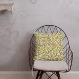 RETRO 70s Midcentury Green White Orange DAISY Premium PILLOW Hippie Boho Floral - retro pillow