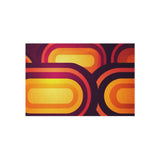 RETRO 70s Midcentury OUTDOOR RUG Orange Yellow Burgundy Non Slip 4 Sizes - 24’’ × 36’’ - retro rug