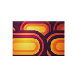 RETRO 70s Midcentury OUTDOOR RUG Orange Yellow Burgundy Non Slip 4 Sizes - 48’’ × 72’’ - retro rug