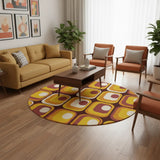 Retro 70s Midcentury Style Tripod Floor Lamp: Orange Brown Linen Shade Remote - retro floor lamps