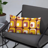 Retro 70s Midcentury Style Tripod Floor Lamp: Orange Brown Linen Shade Remote - retro floor lamps