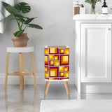 Retro 70s Nordic Trash Can with Lid: Mid-Century Kitchen Office Wastebasket - One Size - retro tash cans