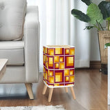 Retro 70s Nordic Trash Can with Lid: Mid-Century Kitchen Office Wastebasket - One Size - retro tash cans