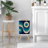 Retro 70s Nordic Trash Can with Lid: Midcentury Modern Wastebasket - retro ads