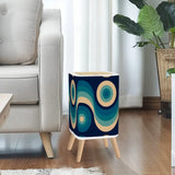 Retro 70s Nordic Trash Can with Lid: Midcentury Modern Wastebasket - retro ads