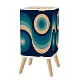Retro 70s Nordic Trash Can with Lid: Midcentury Modern Wastebasket - retro ads