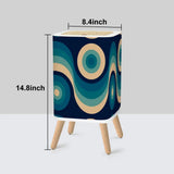 Retro 70s Nordic Trash Can with Lid: Midcentury Modern Wastebasket - retro ads