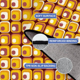 Retro 70s Orange Midcentury Rug 12x9 ft – Soft Non-Slip Living Room Carpet - 8’’x 6’’ - retro rug