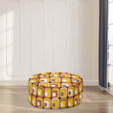 Retro 70s Orange Ottoman – Midcentury Modern Footstool Seat - pouf