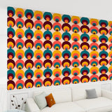 Retro 70s Peacock Eye Removable Stick and Peel Midcentury Wallpaper - 144’’x100’’ - retro wallpaper