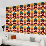 Retro 70s Peacock Eye Removable Stick and Peel Midcentury Wallpaper - 144’’x100’’ - retro wallpaper