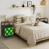 Retro 70s Peacock Eyes Bedside Table with Power Strip & 2 Drawers - retro bedside table