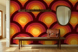 Retro 70s Peel & Stick Wallpaper – Midcentury Modern Wall Mural Deco - 144’’x100’’ - retro wallpaper