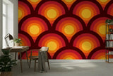 Retro 70s Peel & Stick Wallpaper – Midcentury Modern Wall Mural Deco - 144’’x100’’ - retro wallpaper