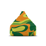 Retro 70s Psychedelic Bean Bag Chair Cover | Cozy Floor Seating 2 Sizes - 27’’ × 30’’ × 25’’ / Without insert - retro