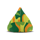 Retro 70s Psychedelic Bean Bag Chair Cover | Cozy Floor Seating 2 Sizes - retro bean bag