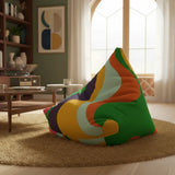 Retro 70s Psychedelic Bean Bag Chair Cover | Cozy Floor Seating 2 Sizes - retro bean bag