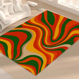 Retro 70s Rectangular Foldable Floor Mat – Midcentury Modern Area Carpet - retro rug