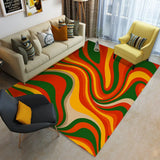 Retro 70s Rectangular Foldable Floor Mat – Midcentury Modern Area Carpet - retro rug