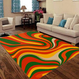 Retro 70s Rectangular Foldable Floor Mat – Midcentury Modern Area Carpet - retro rug