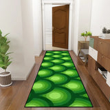 Retro 70s Runner Rug – Midcentury Green Peacock Eye | Multiple Sizes - 24’’x72’’ - retro ads