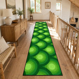 Retro 70s Runner Rug – Midcentury Green Peacock Eye | Multiple Sizes - retro ads