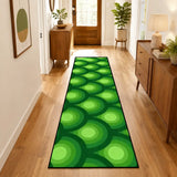 Retro 70s Runner Rug – Midcentury Green Peacock Eye | Multiple Sizes - retro ads