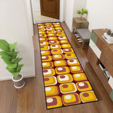 Retro 70s Runner Rug – Midcentury Pattern Hallway Floor Decor Custom Sizes - retro runner