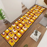 Retro 70s Runner Rug – Midcentury Pattern Hallway Floor Decor Custom Sizes - retro runner