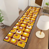 Retro 70s Runner Rug – Midcentury Pattern Hallway Floor Decor Custom Sizes - retro runner