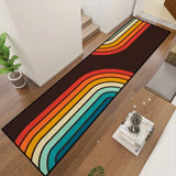 Retro 70s Runner Rug – Midcentury Rainbow Multiple Sizes Non-Slip - retro runner