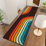 Retro 70s Runner Rug – Midcentury Rainbow Multiple Sizes Non-Slip - retro runner