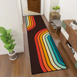 Retro 70s Runner Rug – Midcentury Rainbow Multiple Sizes Non-Slip - retro runner