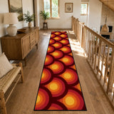 Retro 70s Runner Rug – Midcentury Yellow Red Orange | Multiple Sizes Non-Slip Polyester - retro ads