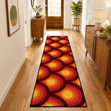 Retro 70s Runner Rug – Midcentury Yellow Red Orange | Multiple Sizes Non-Slip Polyester - retro ads