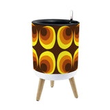 Retro 70s Scandi Style Plant Pot with Wooden Legs: Yellow Orange Brown - retro plant pot