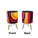 Retro 70s Scandi Style Plant Pot with Wooden Legs: Yellow Orange Red - retro plant pot