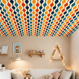 Retro 70s Self-Adhesive Wall Panel Kit: Waterproof Kitchen Bathroom Tiles - retro wallpaper