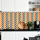 Retro 70s Self-Adhesive Wall Panel Kit: Waterproof Kitchen Bathroom Tiles - retro wallpaper