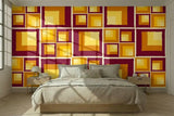 Retro 70s Stick and Peel Wallpaper: Mid-Century Modern Removable Mural - 144’’x100’’ - retro wallpaper