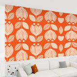 Retro 70s Stick and Peel Wallpaper: Mid-Century Modern Removable Mural - 144’’x100’’ - retro wallpaper