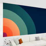 Retro 70s Stick and Peel Wallpaper: Mid-Century Modern Removable Mural - 144’’x100’’ - retro wallpaper