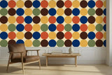 Retro 70s Stick and Peel Wallpaper: Mid-Century Modern Removable Mural - 144’’x100’’ - retro wallpaper