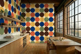 Retro 70s Stick and Peel Wallpaper: Mid-Century Modern Removable Mural - 144’’x100’’ - retro wallpaper
