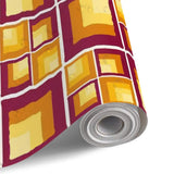 Retro 70s Stick and Peel Wallpaper: Mid-Century Modern Removable Mural - 144’’x100’’ - retro wallpaper